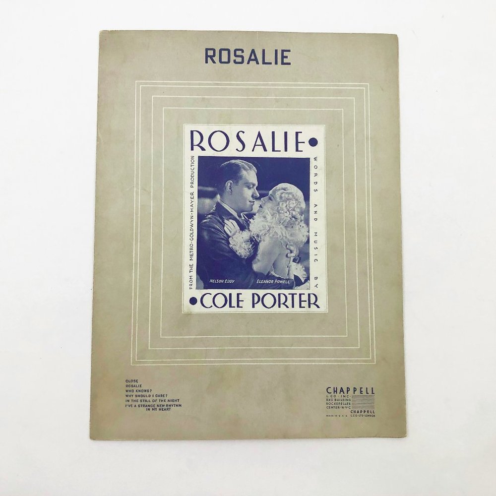 Vintage Sheet Music Rosalie Cole Porter Nelson Eddy Eleanor Powell 1937